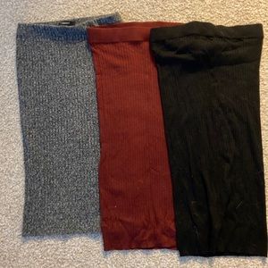NWOT 3pk Midi Ribbed Bodycon Skirts